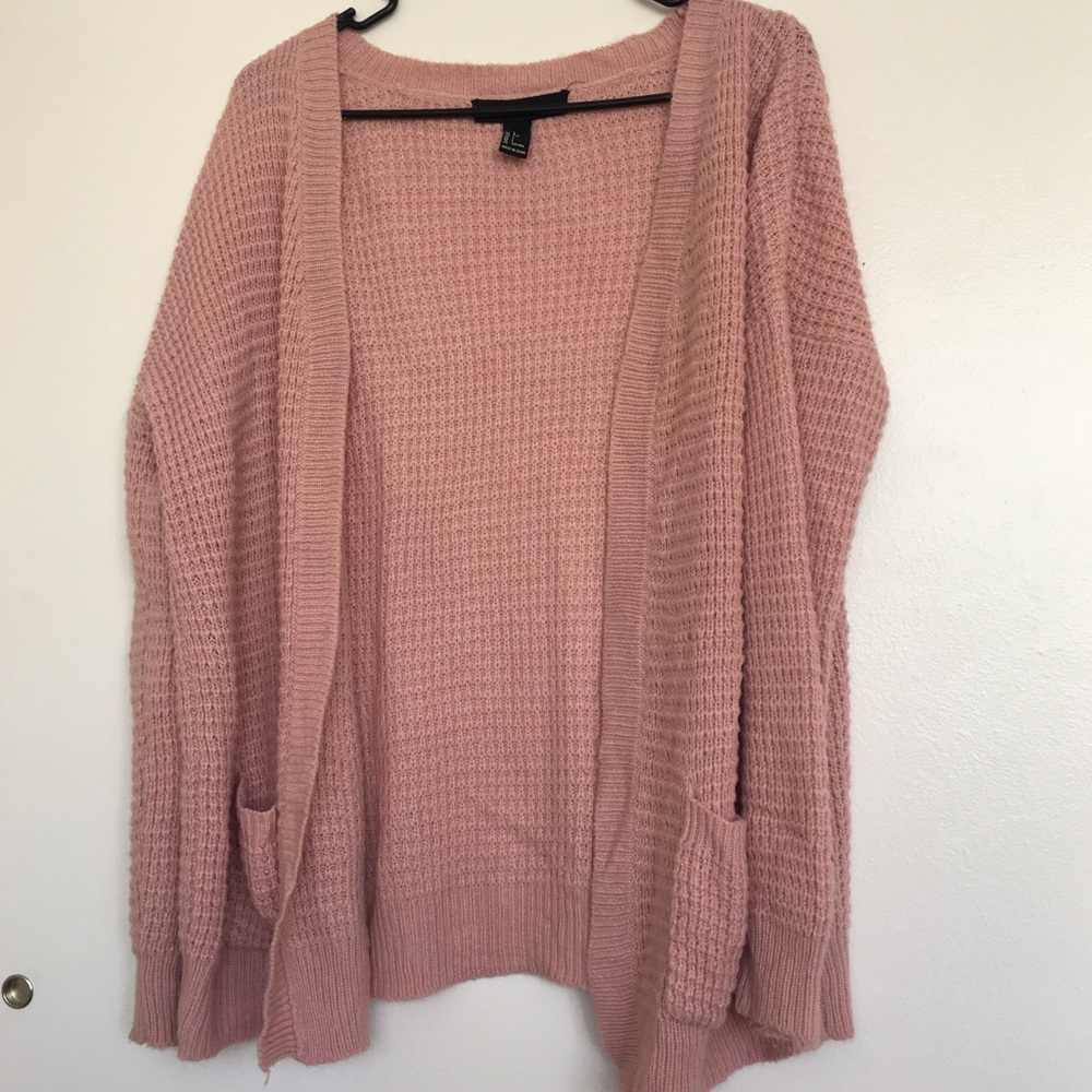 Forever 21 Cardigan pink long sleeves